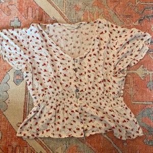 top with flowers